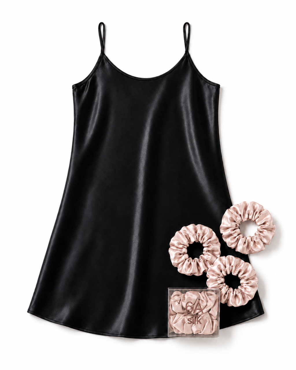 Hyaluronic Acid Silk Slip Nightgown (with Free Silk Scrunchie Set)