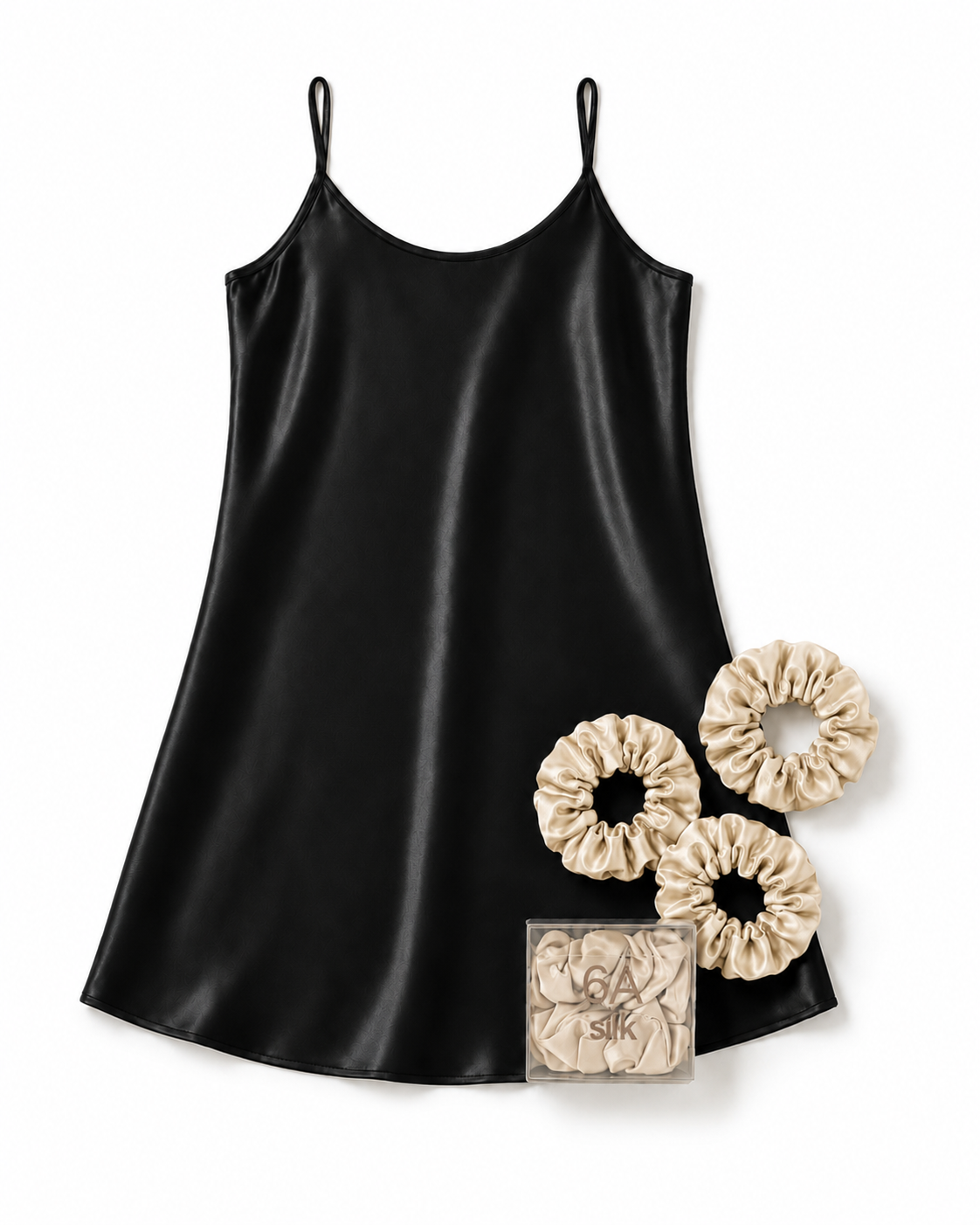 Hyaluronic Acid Silk Slip Nightgown (with Free Silk Scrunchie Set)
