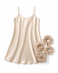 Hyaluronic Acid Silk Slip Nightgown (with Free Silk Scrunchie Set)