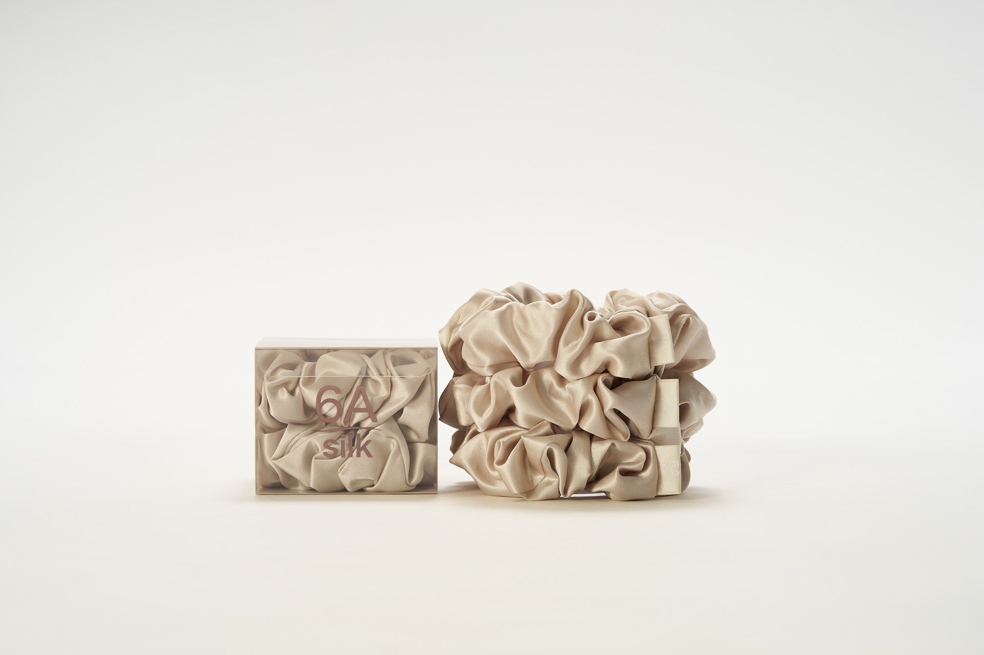 [3 pcs] Elegant Gold - Pure Silk Large Scrunchie