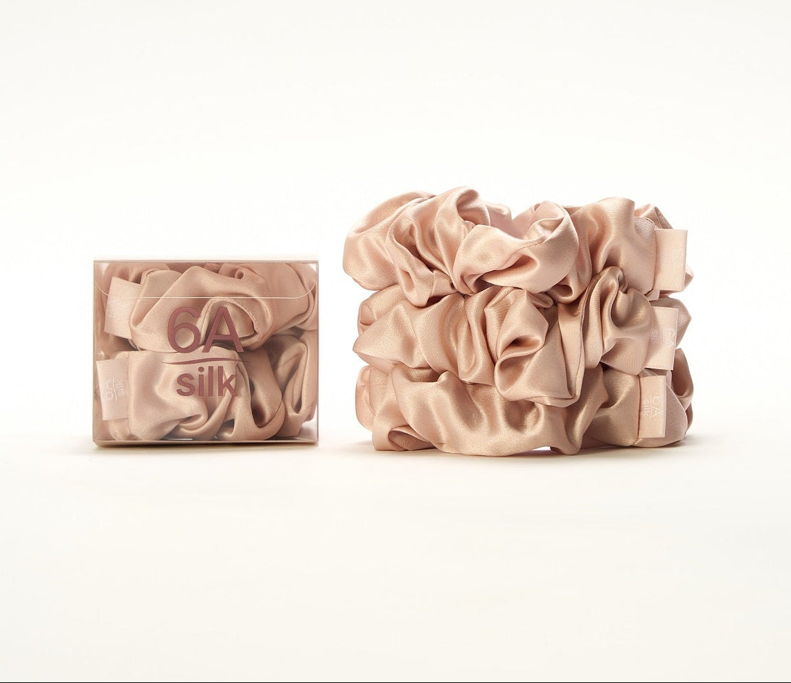 [3 pcs] Radiance Rose - Silk Large Scrunchie