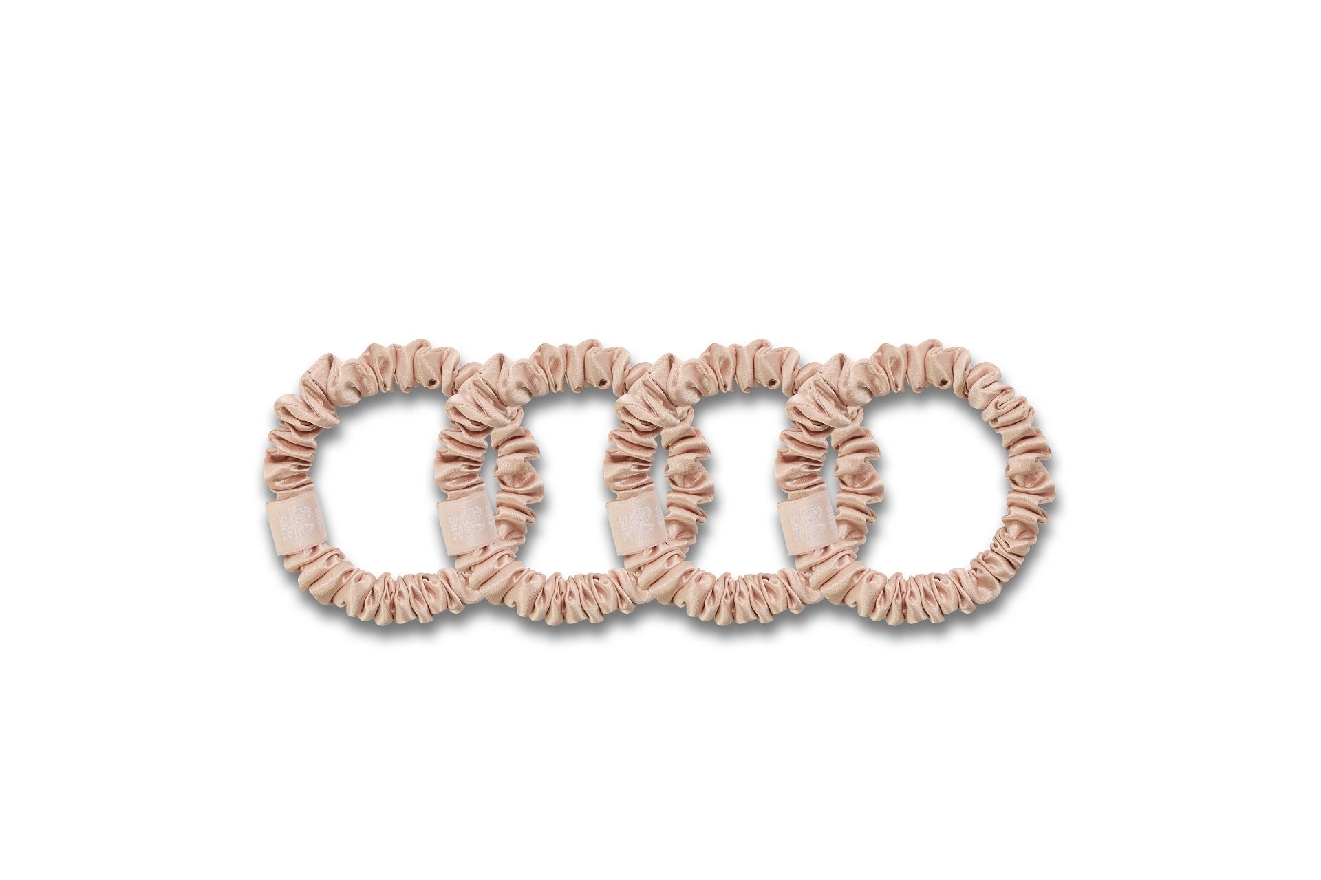 [4 pcs] Elegant Gold - Pure Silk Small Scrunchie